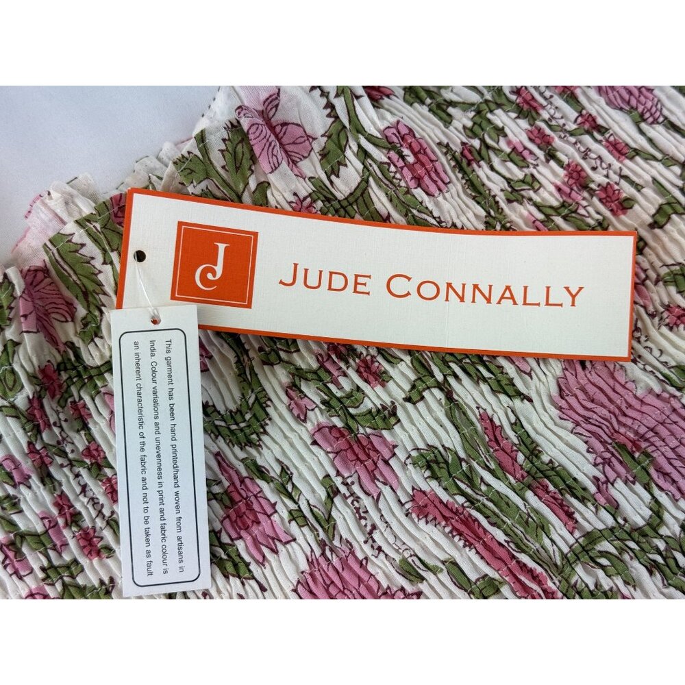 NWT Jude Connally Peony Cotton Voile Dress in Pink Botanical White Large $248 - Picture 7 of 11